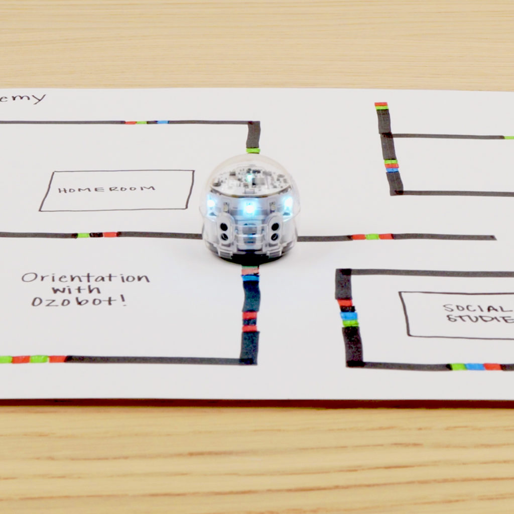 A picture from Orientation with Ozobot activity using color codes for August Lesson Spotlight