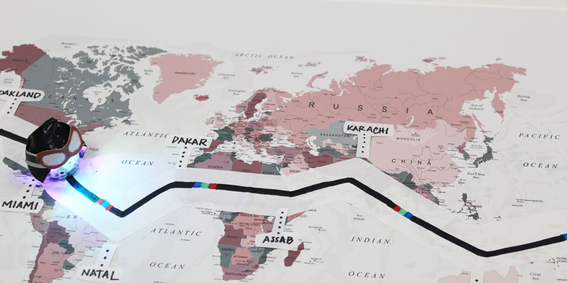 Recreate Amelia Earharts flight with Color Codes by Ozobot
