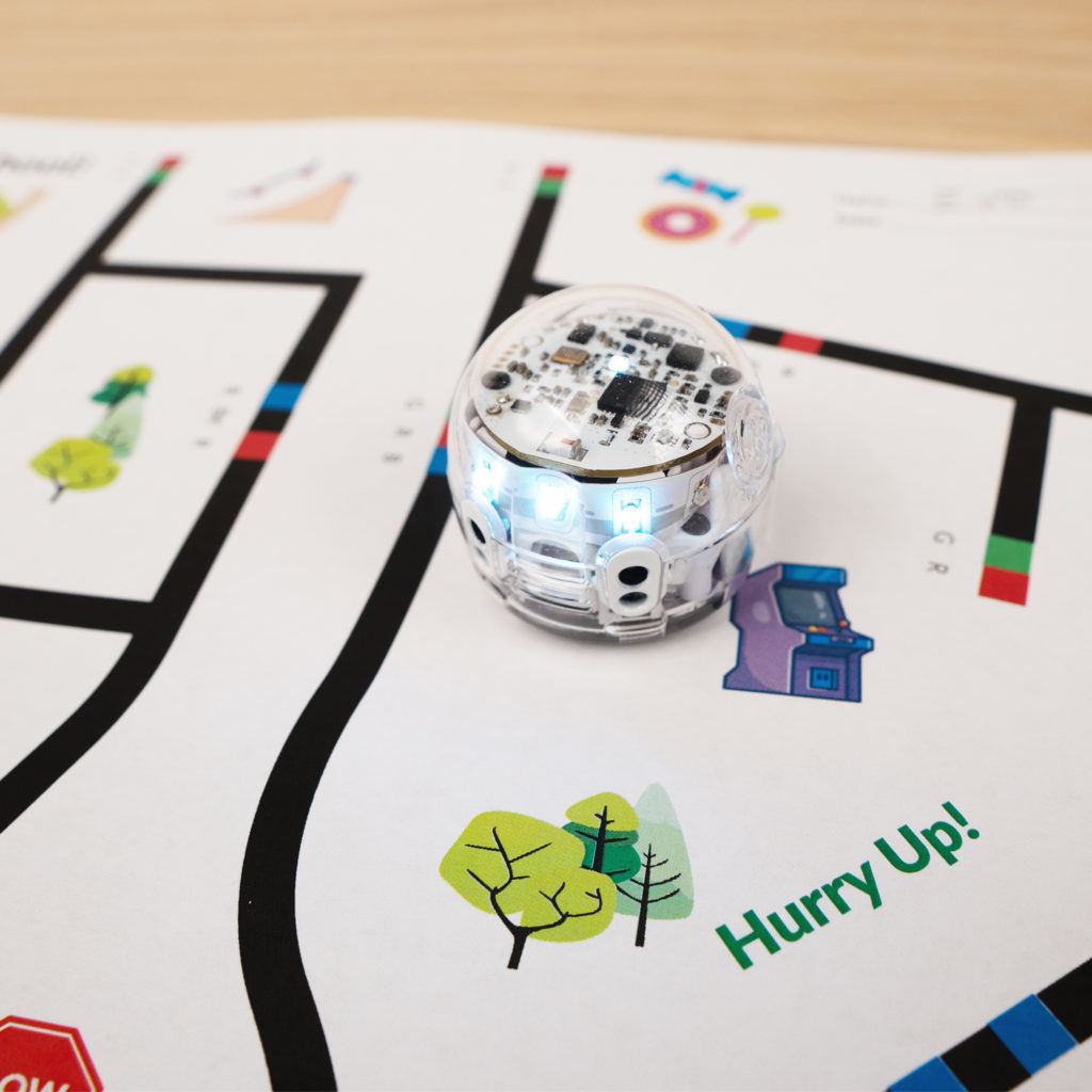 A picture from the Late for School STEM lesson. Students will use Color Code directions and speed.