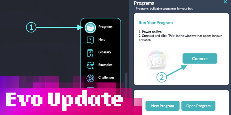 Updating your Evo Robots with Blockly 2022 guide