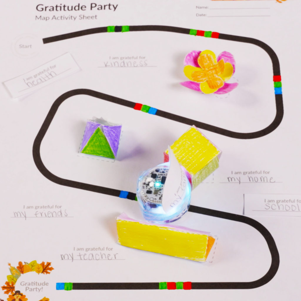 A picture from the STEM lesson Gratitude Party: A Thanksgiving Activity by Ozobot