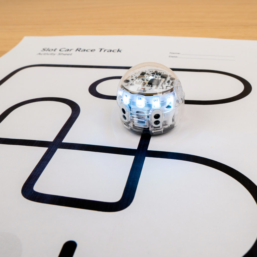 A photo from Slot Car Race Track Ozobot interactive activity for kids