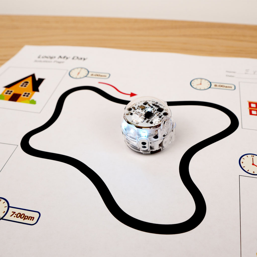 A picture from Loop My Day lesson for beginner STEM students by Ozobot