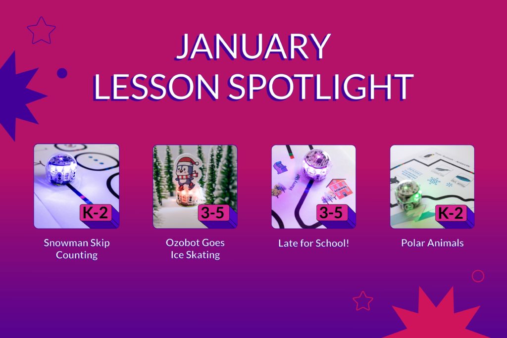 January Lesson Spotlight 2024 - STEAM activities for students by Ozobot