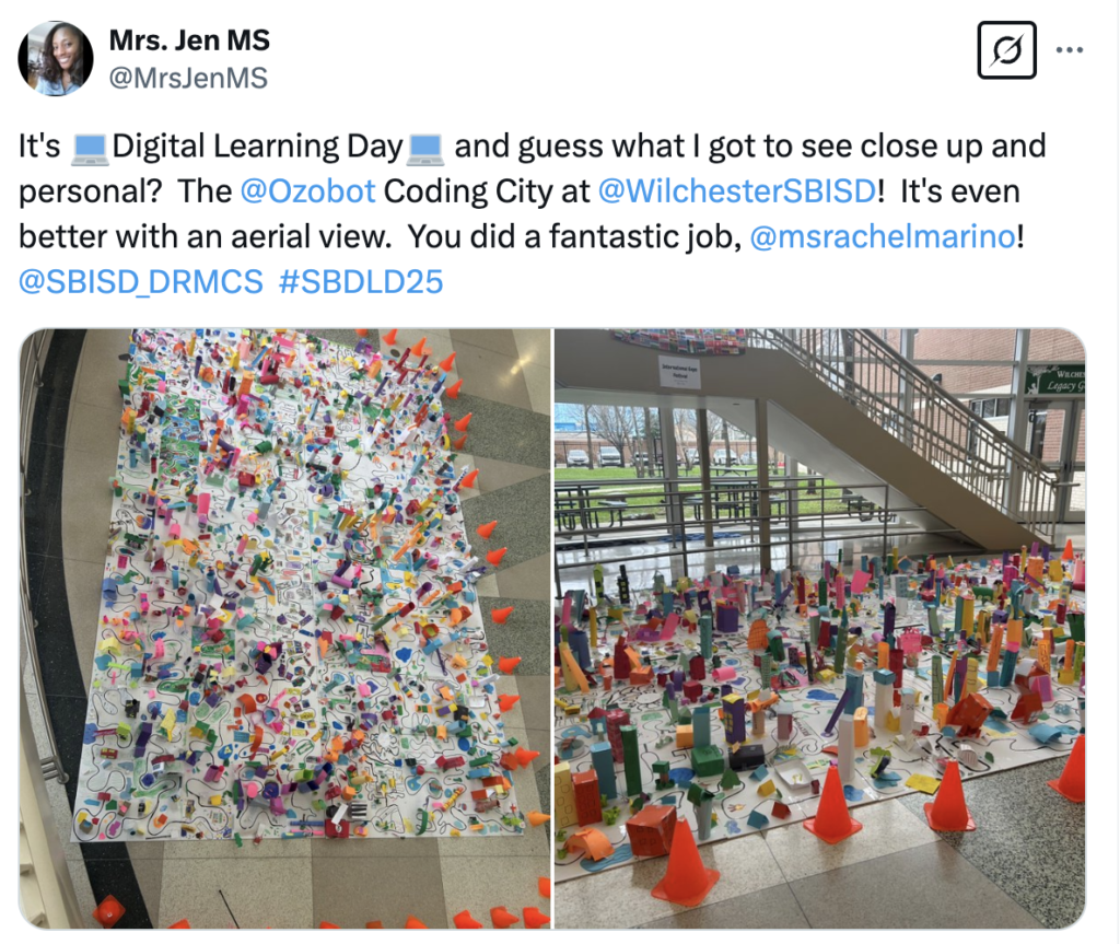 880 students collaborate to build an Ozobot Coding City!