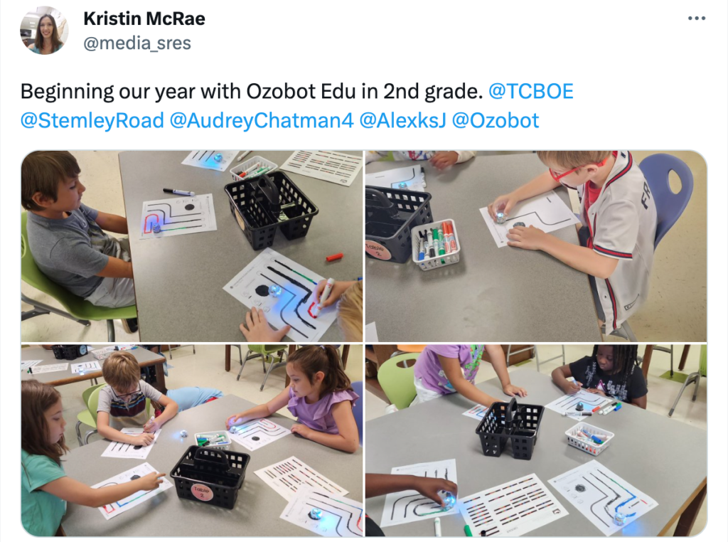 September OzoThings 2023: collage of images of second grade students learning the basis of color codes