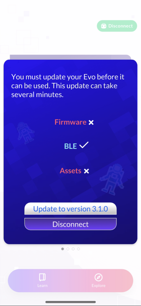Updating Your Robots with the Evo App: Step 2