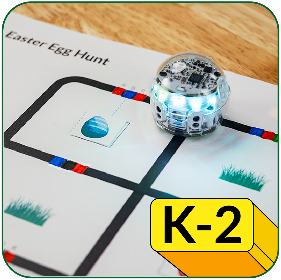Students help Ozobot on an Easter Egg Hunt using Direction Color Codes. For grades K-2.