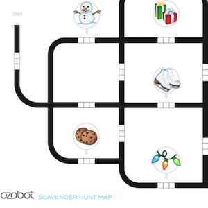 Winter Scavenger Hunt - a holiday themed STEM lesson for kids by Ozobot