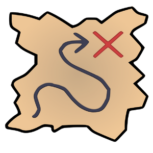 A picture of a pirate map for Treasure Hunt STEAM activity.