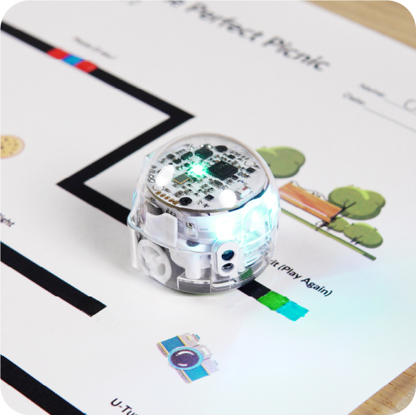 May's Lesson Spotlight: K-2 students program Ozobot coding robot to collect picnic essentials using Color Codes