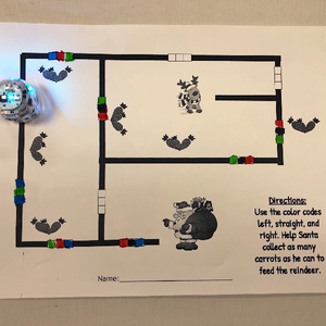 A picture from the STEM lesson Christmas Directional Activities for students in grades 1-4.