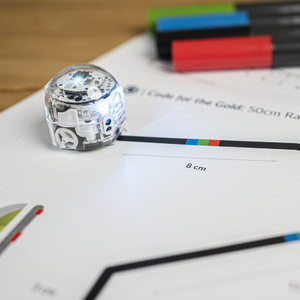 July Lesson Spotlight 2023: a picture of Evo on paper following color codes in this beginner STEAM activity