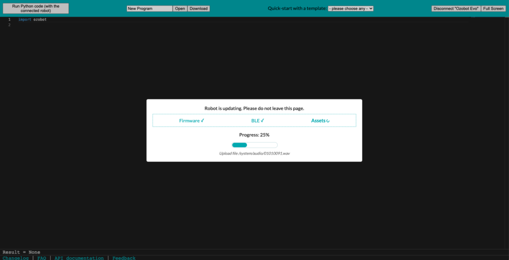 Step 3 for updating your robot