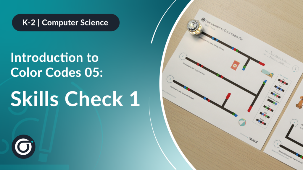 Introduction to Color Codes Skills Check computer science activity for kindergarten - 2nd grade