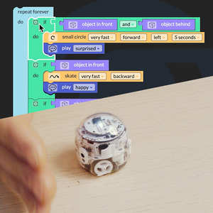New Blockly Video Lessons: A picture from Introduction to OzoBlockly 06: Conditionals lesson for grades 3-5