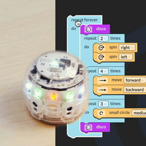 A picture from Introduction to OzoBlockly 03: Loops for grades 6-12.