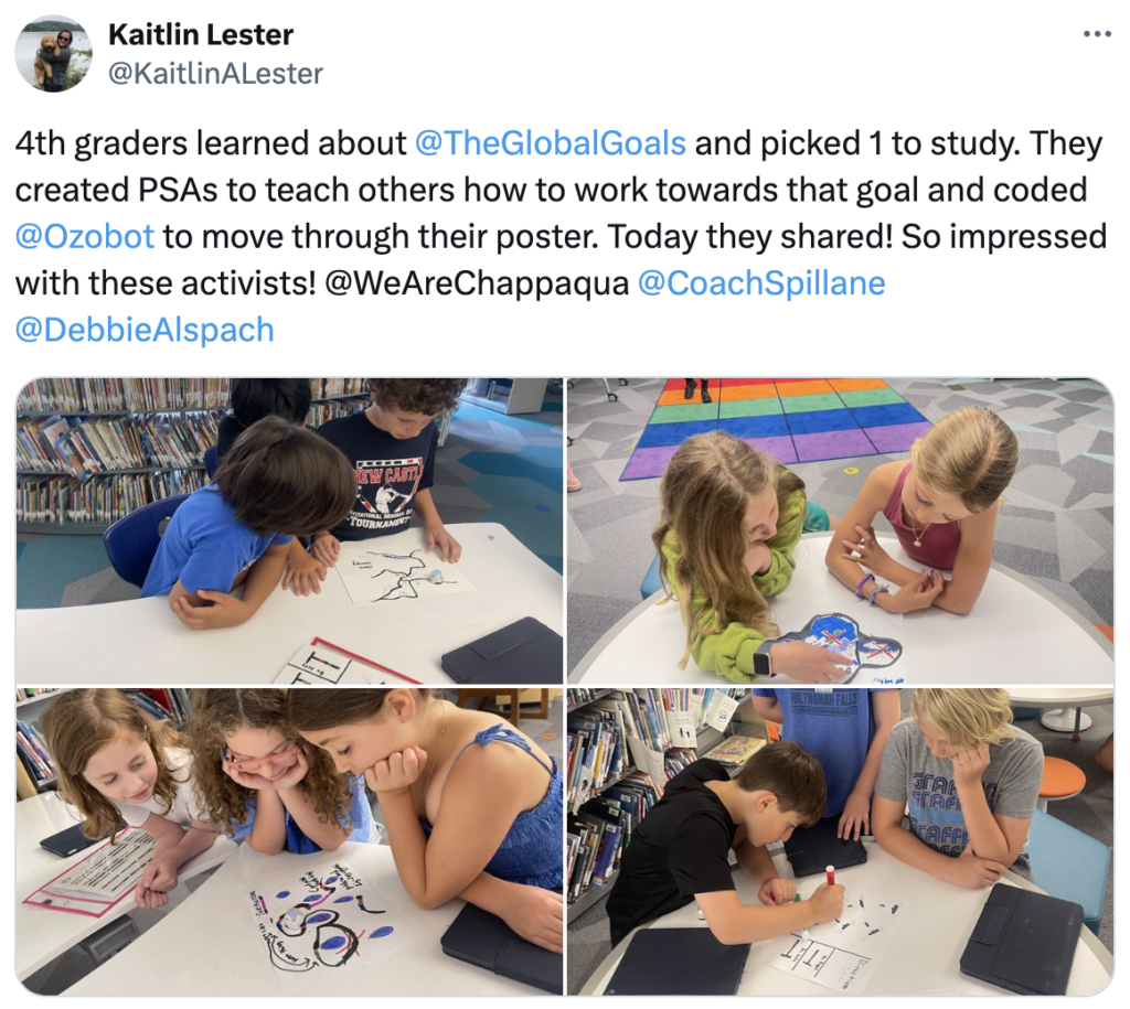 June OzoThings 2024: A picture showing fourth grade students participating in The Global Goals STEM lesson