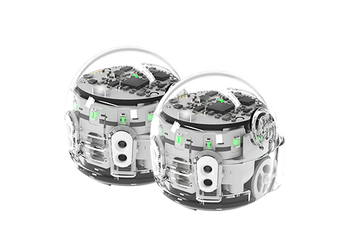 Two Evo coding robots for ORA programmable robot arm by Ozobot for STEAM coding