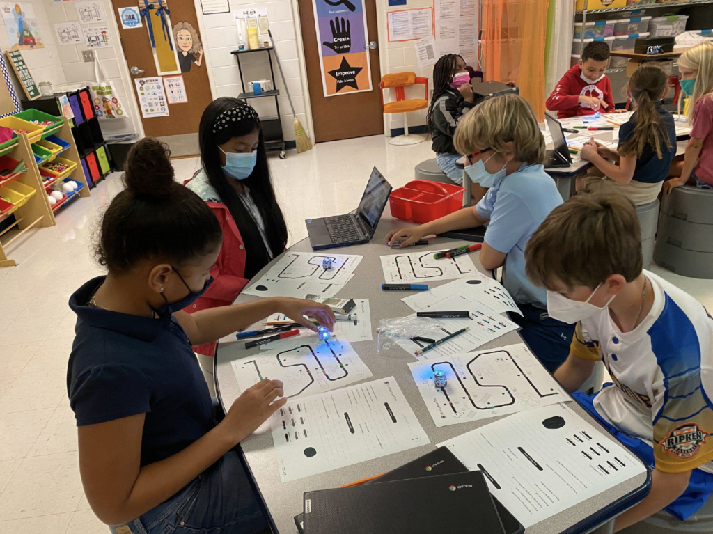 Students practicing their color codes skills
