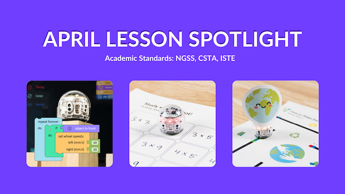 Ozobot April Lesson Spotlight STEM classroom activities for students K-8